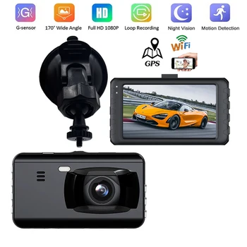 Автомобильный видеорегистратор WiFi Dash Cam 1080P Full HD Камера заднего вида, Видеорегистратор ночного видения, Авторегистратор, GPS-регистратор, Автомобильные аксессуары