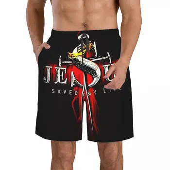 Мужские пляжные шорты Christian Warrior, Быстросохнущий купальник для фитнеса, Забавные уличные забавные 3D шорты