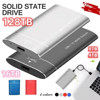 Высокоскоростной портативный SSD-накопитель, мобильные внешние жесткие диски, твердотельный накопитель 8 ТБ, 16 ТБ, 30 ТБ, электронный для телефонов Samsung, ноутбуков.