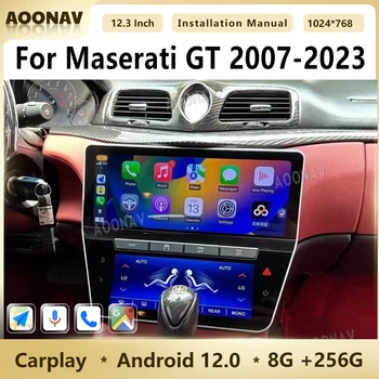 Автомобильный Радиоприемник Android 12 Для Maserati GT GC 2007-2023 Сенсорный Экран Мультимедийный Видеоплеер Qualcomm GPS Навигация Беспроводной Carplay
