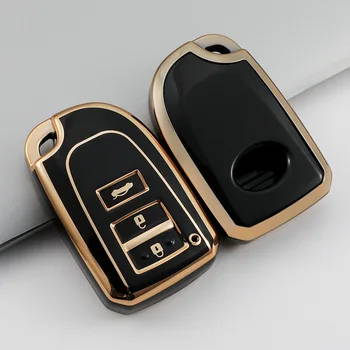 Чехол для автомобильных ключей из ТПУ для Toyota Prado Previa Vios Yaris Ativ 2014-2016, 3 кнопки, умный пульт дистанционного управления, брелок для ключей, защитная крышка