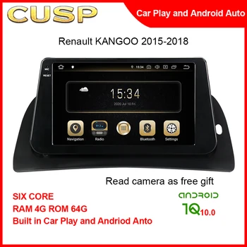 Для Renault KANGOO 2015-2018 9-дюймовый автомобильный радиоприемник Bluetooth Mp5 с большим экраном, беспроводное автомобильное радио Carplay HD