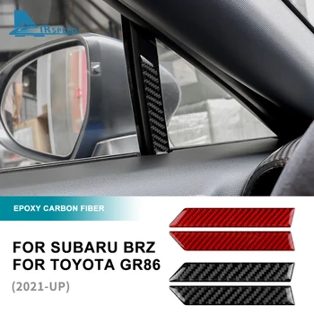 Наклейка Из Настоящего Углеродного Волокна Для Subaru BRZ Toyota GR86 2021 2022 2023 RHD LHD Украшение Окна Автомобиля Аксессуары Для Интерьера