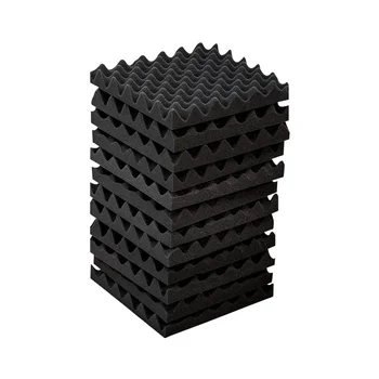 12 Упаковок самоклеящихся звукоизоляционных пенопластовых панелей, звуконепроницаемых стеновых панелей высокой плотности, звуковые панели для ящиков для яиц - 2x12x12 дюймов