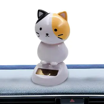 Инновационный милый кот Китти, качающий головой на солнечной батарее, украшение автомобиля, украшение интерьера, кукла-кошка, автомобильный аксессуар, подарок для друзей