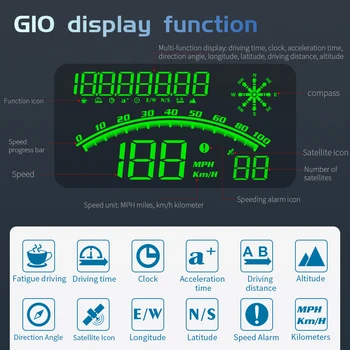 5,5 дюймовый дисплей температуры воды Проектор скорости автомобиля на лобовом стекле Сигнализация превышения скорости автомобильный GPS проектор HUD на лобовом стекле для всех транспортных средств