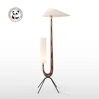 Скандинавские дизайнеры Торшеры LED Home Decor E27 Тканевый художественный абажур Из массива дерева, Подставки для гостиной / Модельной комнаты, спальни, кабинета, дивана
