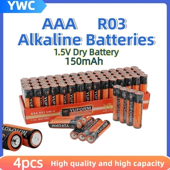 Щелочные Батареи Большой Емкости 4шт AAA 3A 1.5V R03 Aaa Carbon Dry Battery E92 AM4 MN2400 MX2400 pilas для Игрушки с Дистанционным Управлением