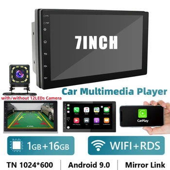 7-дюймовый автомобильный радиоприемник Android Мультимедийный плеер GPS Навигация Стерео Авторадио WIFI Bluetooth Carplay с камерой на 12 светодиодов/без нее