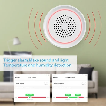 Приложение Smart Life Home Security Sound Light Detector Sensor App Remote Alarm App Remote Alarm Reminder Беспроводная Сирена Tuya Wifi