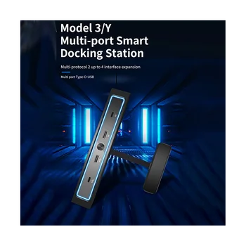 Автоматическое переключение Светодиодной Подсветки USB-Концентратора для 2021 2022 2023 Tesla Model Y 3, Док-станции Центральной Консоли Smart Sensor A