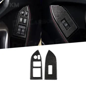 Кнопки Переключения Стеклоподъемника Двери Автомобиля Из Углеродного Волокна Отделка Рамки Крышка Термоаппликации Наклейки Для Toyota GT86 FT86 ZN6 Subaru BRZ 2013-2017