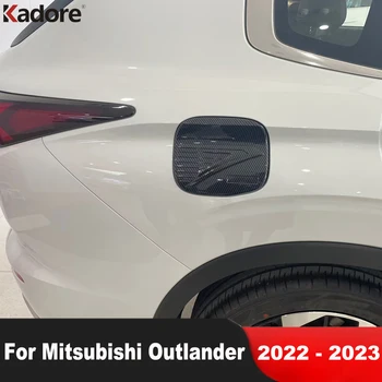 Для Mitsubishi Outlander 2022 2023 Отделка крышки топливного бака автомобиля из углеродного волокна, крышки масляных и бензиновых крышек, внешние аксессуары