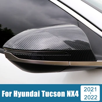 Автомобильное Зеркало Заднего Вида Боковая Молдинговая Накладка Наклейки ABS Carbon Decoration Аксессуары Для Hyundai Tucson NX4 2021 2022 2023