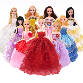 Переодевание в кукольную одежду Свадебное платье Платье с хвостом Вечернее платье Игрушечная одежда принцессы для девочек 30-сантиметровая кукла может носить только одежду
