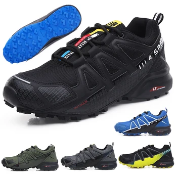 Водонепроницаемая походная обувь, мужская походная обувь для тренировок, резиновая нескользящая обувь для рыбалки, высококачественная мужская спортивная обувь большого размера