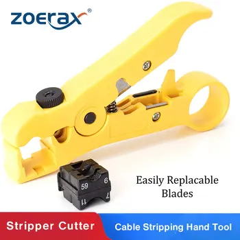 Ручной инструмент для зачистки плоских или круглых кабелей STP/UTP CAT5 CAT6 ZoeRax для RG59/6/7/11 Инструмент