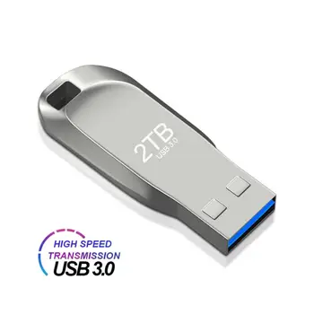 Оригинальный USB флэш-накопитель 2 ТБ, 1 ТБ, 512 ГБ, металлическая высокоскоростная передача, 3,0, подвесная портативная USB-память для компьютера, ноутбука