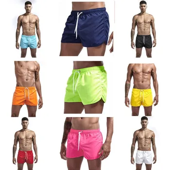 2023 Мужские летние пляжные шорты 3/4, повседневные спортивные шорты для пляжного серфинга, эластичные свободные прямые брюки, мужская одежда