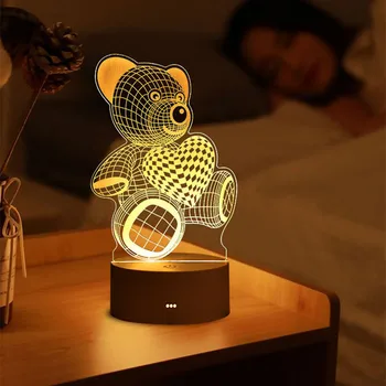 3D Лампа Акриловая USB LED Ночники Неоновая вывеска Лампа Рождественские украшения для дома Спальня Декор на день рождения Свадебные подарки