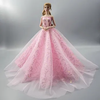 Роскошные платья для кукол с блестками, вечерняя одежда, платье-пачка для принцессы длиной 29 см, кукла 1/6, свадебные платья из тюля ярких цветов, одежда