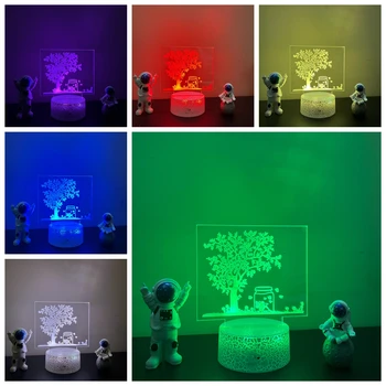 botany7 / 16 Цветной ночник 3D Светодиодная лампа для декора детской комнаты Рождественский подарок на День рождения