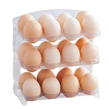 3-Слойный держатель для яиц, Портативные контейнеры для хранения, Складная Корзина для яиц, Кухонная коробка для хранения свежих продуктов, Органайзеры для холодильника