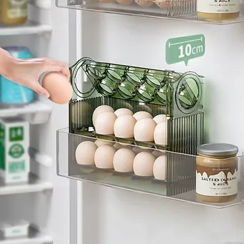 Ящик для хранения яиц, Органайзер для холодильника, Контейнеры для еды, Футляр для хранения свежих яиц, держатель для лотка, Диспенсер для кухонных ящиков для хранения