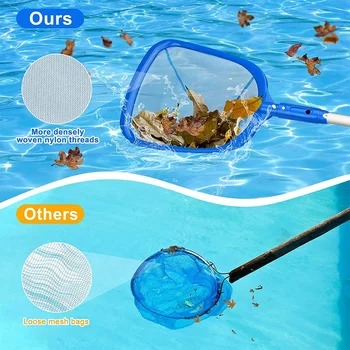 Инструменты для чистки бассейна С телескопическим алюминиевым стержнем и нейлоновой сеткой средней мелкости Для удаления листьев и мусора