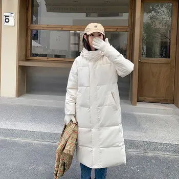 Утепленная теплая женская хлопковая куртка с капюшоном, новинка зимы 2023, однотонная модная хлопковая куртка, женская прямая куртка с карманом на молнии