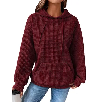 Повседневный пуловер с капюшоном с длинным рукавом, 2023, Теплая осенняя свободная толстовка в стиле харадзюку, Зимняя мода, Женские толстовки Оверсайз