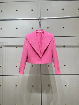 Новый пресс-дрель короткий костюм длинный женский chaquetas de mujer твид женский твид femme channel одежда для женщин