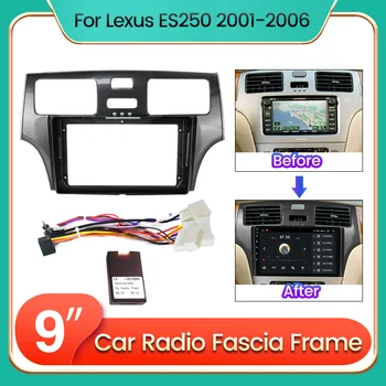 Автомобильный радиоприемник Android, стерео Мультимедийная панель для приборной панели, комплект каркаса, кабель питания для Lexus ES250 ES300 ES330 2001-2006