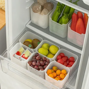 Ящик-органайзер для холодильника, Штабелируемый ящик для хранения продуктов в холодильнике с ручкой, Прозрачная Пластиковая морозильная камера для продуктов, Кладовая, Кухонный органайзер 1шт