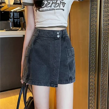 Маленькие джинсовые шорты для девочек, женская летняя корейская версия 2023, узкая юбка с высокой талией, брюки, летние брюки, женские шорты