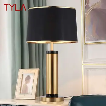 Современная настольная лампа TYLA из черного золота, светодиодная винтажная креативная простая прикроватная тумбочка для дома, гостиной, спальни