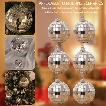 Светоотражающий стеклянный шар, вращающийся шар разных размеров, мини-диско-шар, Светоотражающие аксессуары для рождественской сцены, праздничной вечеринки.