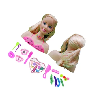 Косметический набор для детской куклы, парикмахерские игрушки на половину тела, Инструменты для укладки волос, День рождения