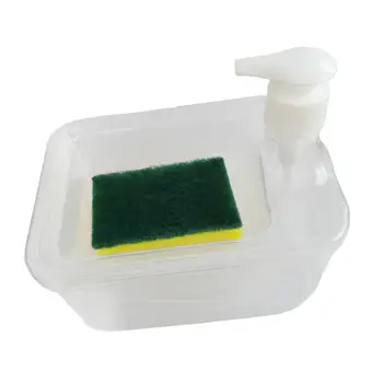 Дозатор мыла и держатель для скруббера Скруббер в комплекте 1000 мл ручной флакон для мыльной жидкости для кухни, домашней столешницы, ванной комнаты