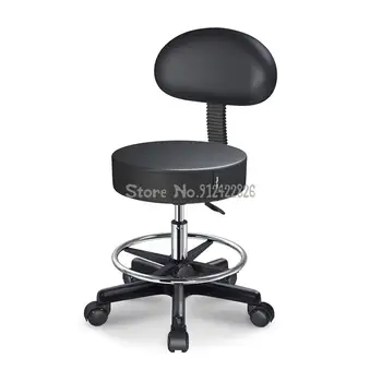 Салон красоты, специальный круглый стул со спинкой, вращающаяся скамейка для подъема, косметический стул, шкив для стрижки волос и маникюрный салон