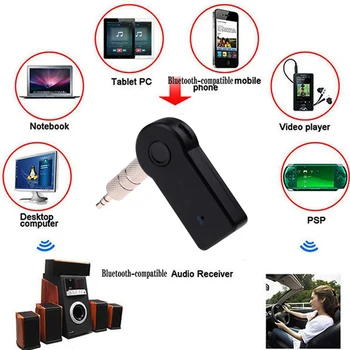 Беспроводной приемник Bluetooth Адаптер Громкой связи 3,5 мм Разъем AUX Аудио Музыка для автомобильного динамика A2DP Приемник для наушников Автомобильный комплект