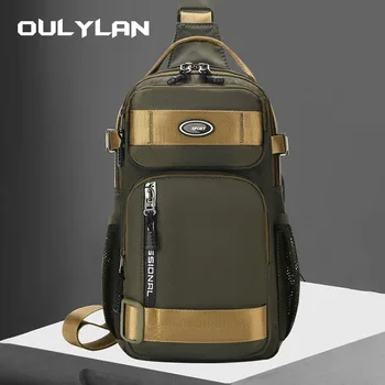 Oulylan Мужские сумки Наплечная Нагрудная сумка Man с множеством карманов через плечо Подходит для Ipad 9,7 дюйма