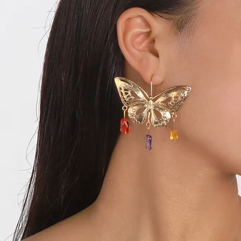 Модные персонализированные подвесные серьги с бабочками в виде бабочек для женщин, трендовые дизайнерские серьги-капельки из смолы, женские украшения для вечеринок