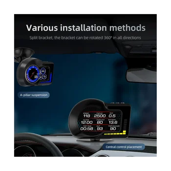 F15 Автомобильный HUD-дисплей с плоским экраном, дисплей спидометра на приборной панели для осмотра автомобиля Obd Lcd