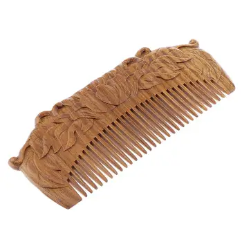 Деревянная расческа с гравировкой, защита от зацепления, щетка ручной работы для бороды, волос на голове, усов для мужчин и леди