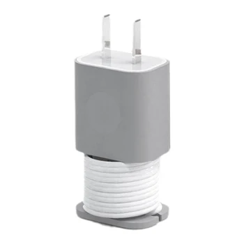 Для iPhone 14 13 12 Защитный чехол для зарядного устройства 18 Вт 20 Вт Силиконовый чехол для защиты кабеля USB для намотки кабеля для передачи данных, серый