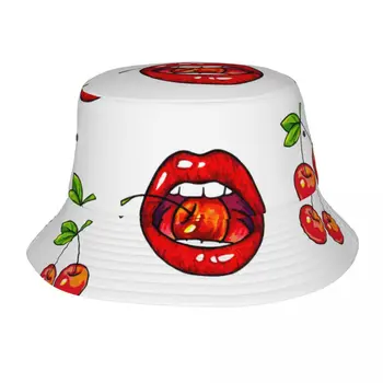 Новые Модные Шляпы-Ведерки Рыбацкие Кепки Для Женщин И Мужчин Gorras Summer Lips And Cherries