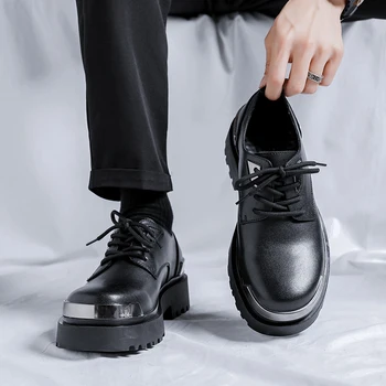 MODX Arrival/ Мужская Черная Повседневная Обувь Из натуральной Кожи, Официальная Обувь На Толстой Подошве, Модная Обувь с перфорацией типа 
