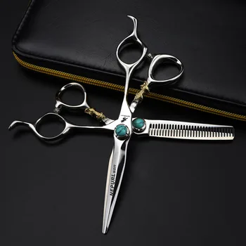 6,0-дюймовые двусторонние ножницы Napson для волос flat cut small gold tiger