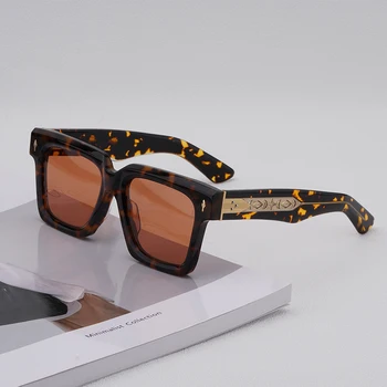 Высококачественные Круглые солнцезащитные очки JACQUES BELIZE, Ацетатные Классические дизайнерские Брендовые очки, Мужские очки ручной работы по рецепту, очки
